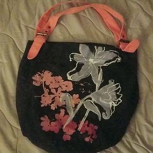 Floral canvas bag/purse, tote